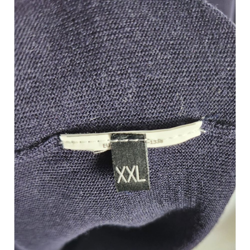 Marciano Guess Men's Sz. XXL Navy & Grey Stripe Wool Blend Lightweight Sweater - Picture 3 of 6